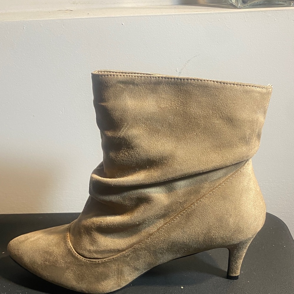 Ashley Stewart Taupe Ankle Booties